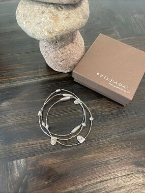 Silpada Silver Multi-Strand Wire Bracelet with Bead Accents